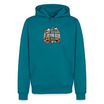 Fliesenleger Spruch Shirt - Männer Premium Bio Hoodie - Petrol - Vorne