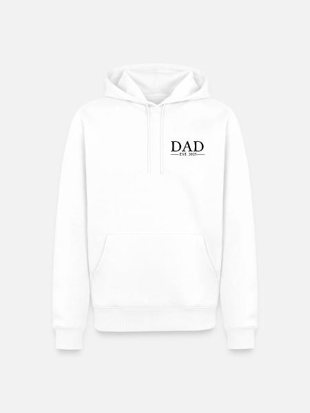 Dad EST 2025 - Männer Premium Bio Hoodie - Weiß