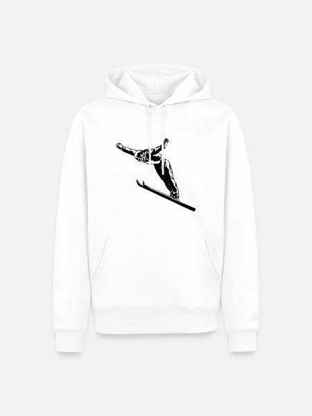 Skispringen Skispringer - Männer Premium Bio Hoodie - Weiß