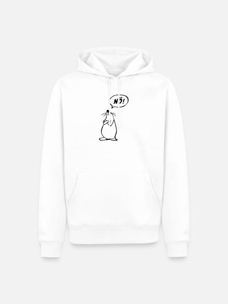 Nö Maus schwarz NÖ - Männer Premium Bio Hoodie - Weiß