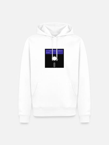 floppy disk - Men’s Premium Organic Hoodie - white