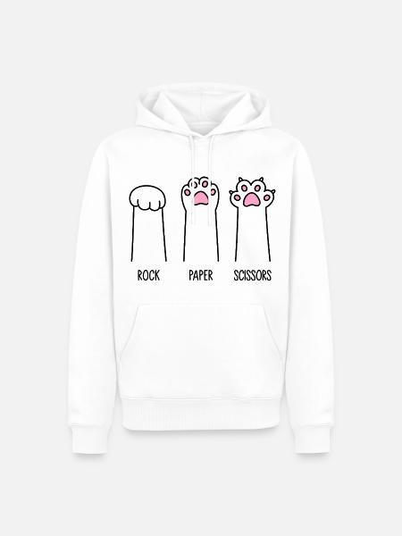 Rock Paper Scissors - Men’s Premium Organic Hoodie - white