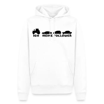 Ich meine Follower  - Männer Premium Bio Hoodie - Weiß - Vorne - Nico (187cm)