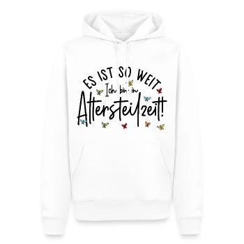 Es ist so weit Ich bin in Altersteilzeit - Männer Premium Bio Hoodie - Weiß - Vorne - Nico (187cm)