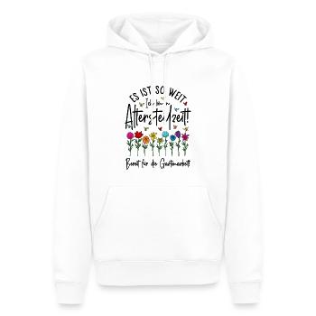 Altersteilzeit - Bereit für die Gartenarbeit  - Männer Premium Bio Hoodie - Weiß - Vorne - Nico (187cm)