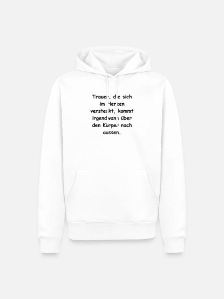 Trauer... - Männer Premium Bio Hoodie - Weiß