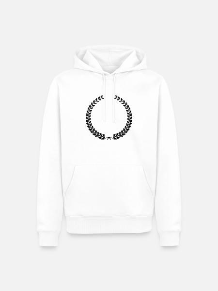 Laurel Wreath Vintage Award Badge Frame Vector - Men’s Premium Organic Hoodie - white