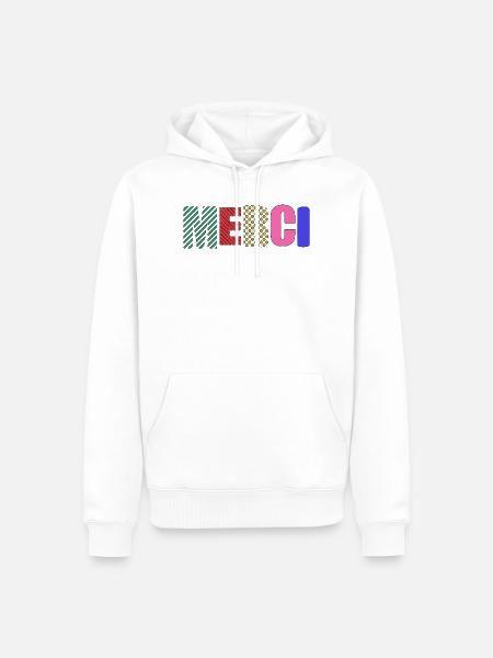 Vielen Dank - Männer Premium Bio Hoodie - Weiß