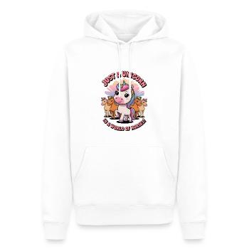 Juste une licorne dans un monde de chevaux ! - Sweat à capuche Premium bio Homme - blanc - Devant - Nico (187cm)