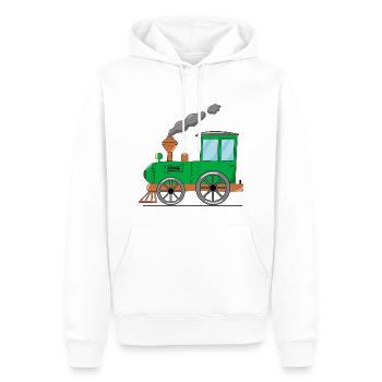 Kinderzug Eisenbahn grün - Männer Premium Bio Hoodie - Weiß - Vorne - Nico (187cm)