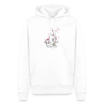 A fleurs de peau - Sweat à capuche Premium bio Homme - blanc - Devant - Nico (187cm)