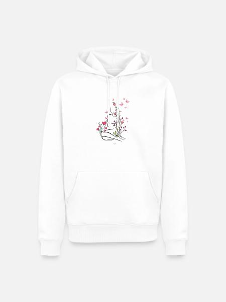 Skin-flowered - Men’s Premium Organic Hoodie - white