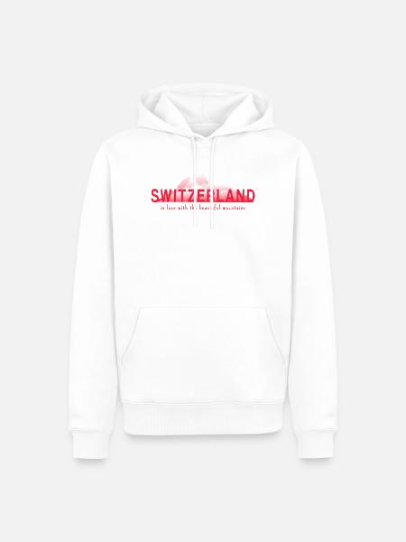 switzerland mountains - Männer Premium Bio Hoodie - Weiß