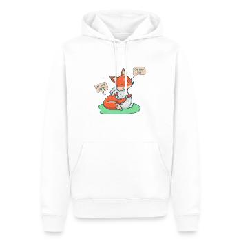 Où le renard et le lièvre disent « bonne nuit » - Sweat à capuche Premium bio Homme - blanc - Devant - Nico (187cm)