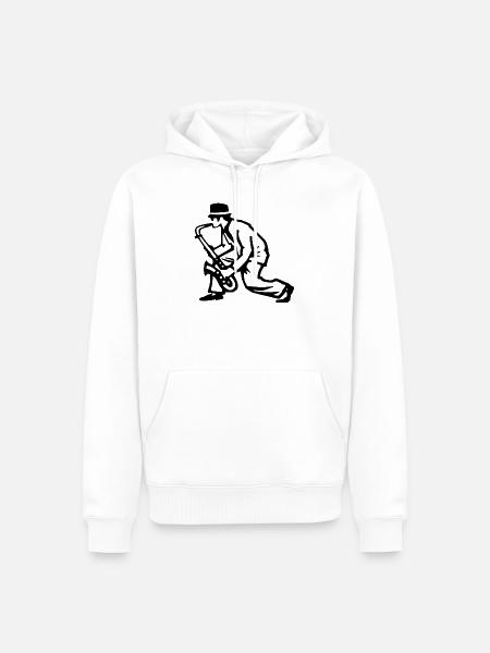 Ska Saxophonist - Männer Premium Bio Hoodie - Weiß