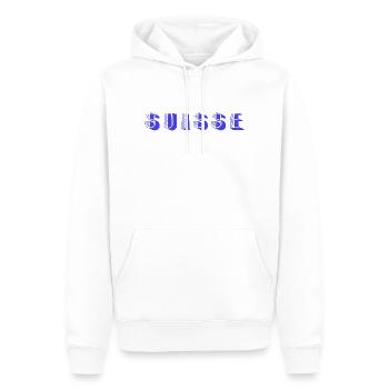 SUISSE. PAYS. GENEVE. SUISSE. HUMOUR. PAYS - Sweat à capuche Premium bio Homme - blanc - Devant - Nico (187cm)
