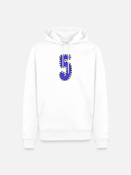 5 - Männer Premium Bio Hoodie - Weiß