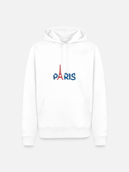PARIS - Männer Premium Bio Hoodie - Weiß