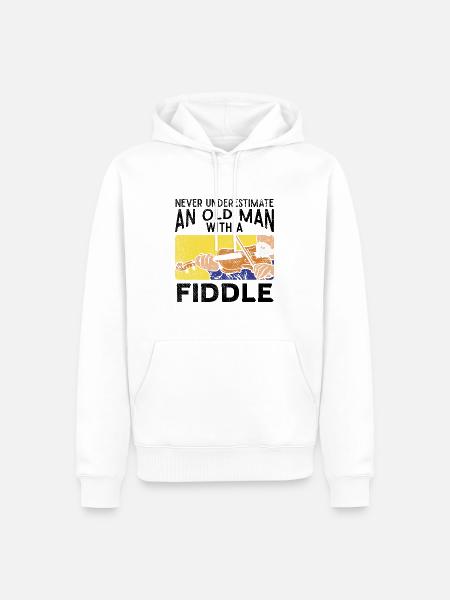 Violinist Alter Mann - Männer Premium Bio Hoodie - Weiß
