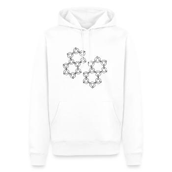 Hexa-Design - Männer Premium Bio Hoodie - Weiß - Vorne - Nico (187cm)