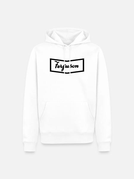 Ferguson TE20 hood logo - Men’s Premium Organic Hoodie - white