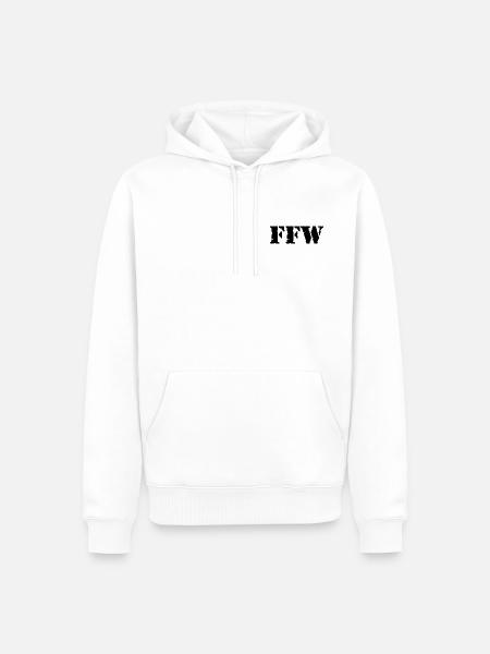 FFW Schrift Armee-Style - Männer Premium Bio Hoodie - Weiß