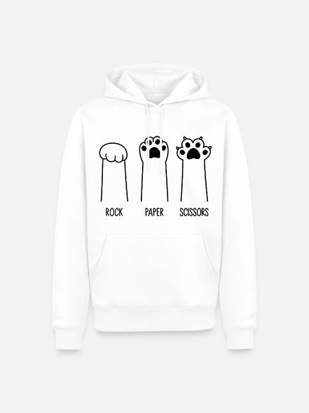 Rock Paper Scissors - Men’s Premium Organic Hoodie - white