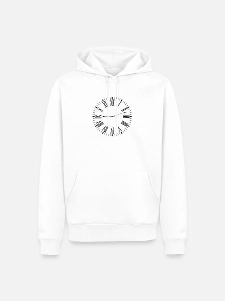 Römische Uhr - Männer Premium Bio Hoodie - Weiß