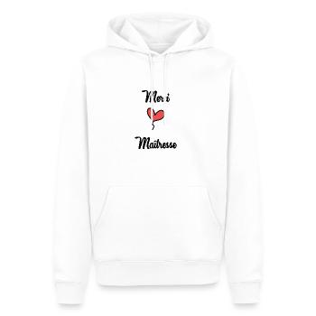 Geliebte - Männer Premium Bio Hoodie - Weiß - Vorne - Nico (187cm)