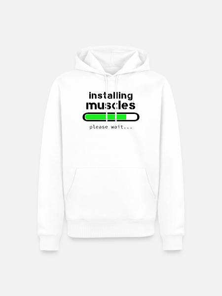 Aufbau von Muskeln - Männer Premium Bio Hoodie - Weiß