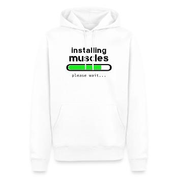 Aufbau von Muskeln - Männer Premium Bio Hoodie - Weiß - Vorne - Nico (187cm)