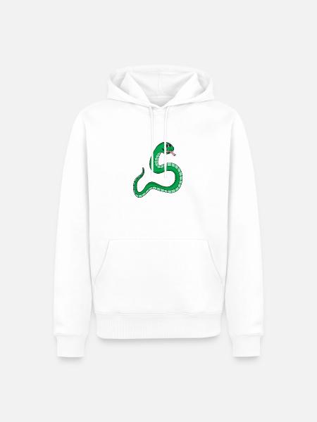 Schlange - Männer Premium Bio Hoodie - Weiß