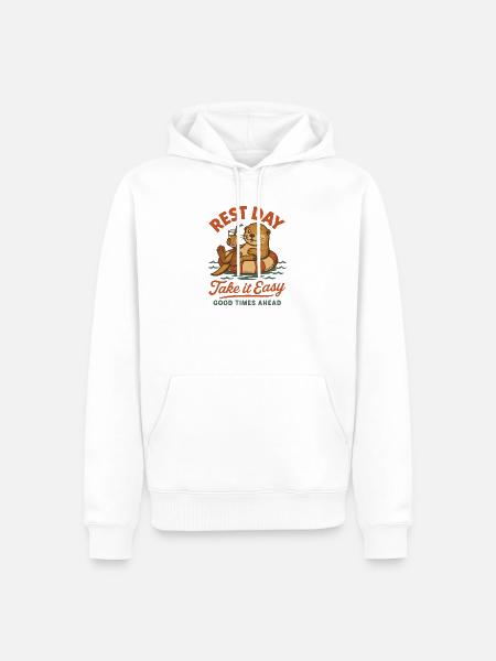 Seeotter Rest Day – Lustiges Faulenzen & Sommerdes - Männer Premium Bio Hoodie - Weiß