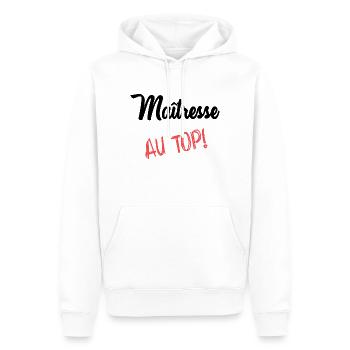 GELIEBTE - Männer Premium Bio Hoodie - Weiß - Vorne - Nico (187cm)