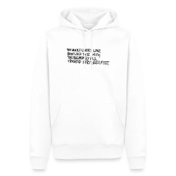 Basquiat - Sweat à capuche Premium bio Homme - blanc - Devant - Nico (187cm)
