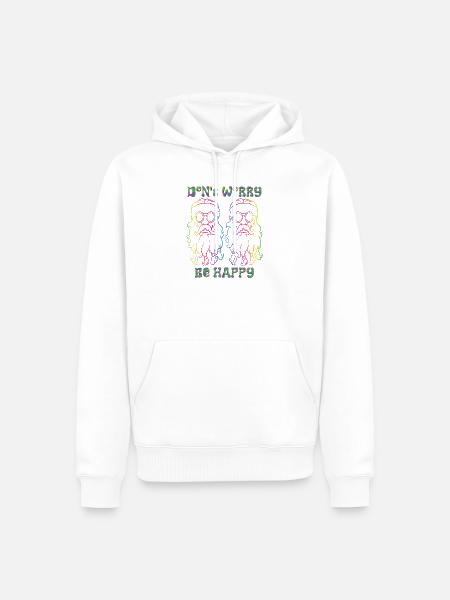 Psychedelische Hippies - Männer Premium Bio Hoodie - Weiß