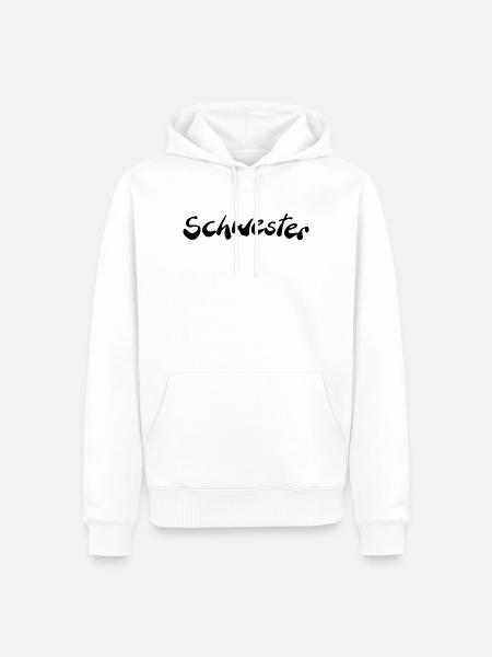Schwester - Männer Premium Bio Hoodie - Weiß