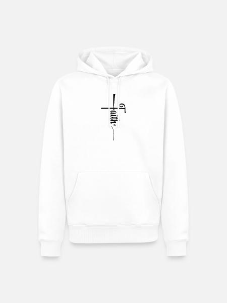 Faith - Männer Premium Bio Hoodie - Weiß