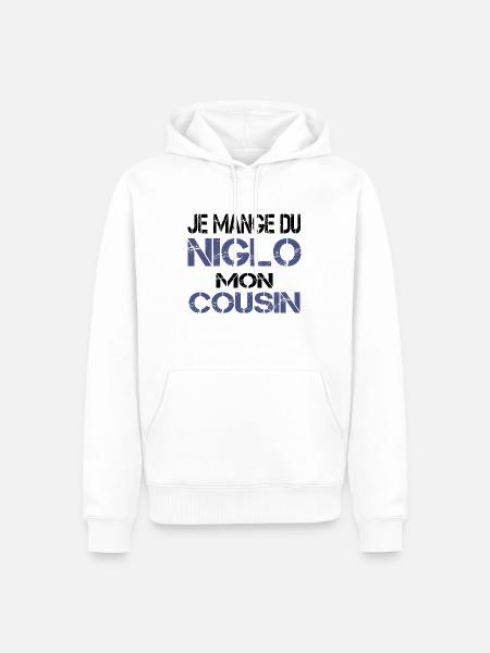 Je mange du Niglo - Sweat à capuche Premium bio Homme - blanc