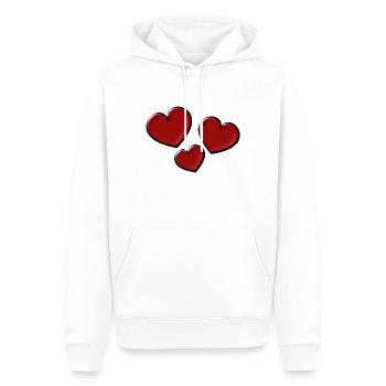 ICH LIEBE DICH. ICH LIEBE DICH. LIEBE. LIEBE. HERZ - Männer Premium Bio Hoodie - Weiß - Vorne - Nico (187cm)