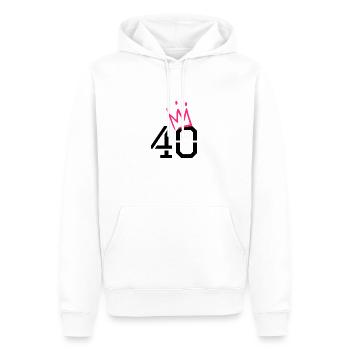 40 Krone - 40. Geburtstag - Männer Premium Bio Hoodie - Weiß - Vorne - Nico (187cm)