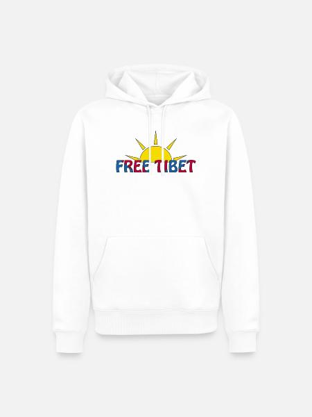 free tibet - Männer Premium Bio Hoodie - Weiß