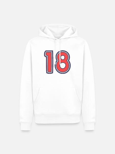 18. 18 YEARS OLD - Men’s Premium Organic Hoodie - white