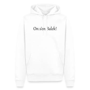 On s'en balek - Sweat à capuche Premium bio Homme - blanc - Devant - Nico (187cm)