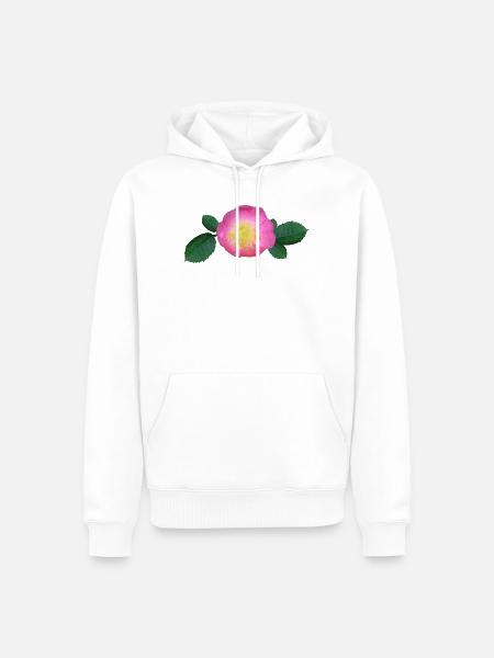 Rose Rosen rosa Rose - Männer Premium Bio Hoodie - Weiß