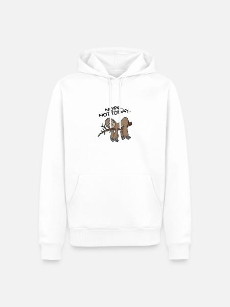 Sloth Nope not today - Men’s Premium Organic Hoodie - white