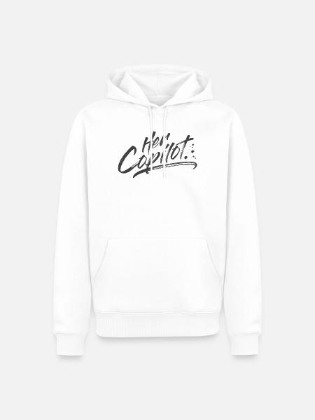 Her Copilot - Männer Premium Bio Hoodie - Weiß