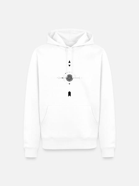 Kompass - Männer Premium Bio Hoodie - Weiß