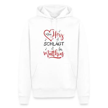 Mein Herz schlägt für Matthias - Männer Premium Bio Hoodie - Weiß - Vorne - Nico (187cm)