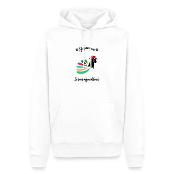 BAUER. BAUER. LANDWIRTSCHAFT. FIRMA - Männer Premium Bio Hoodie - Weiß - Vorne - Nico (187cm)